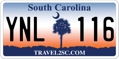 SC license plate YNL116