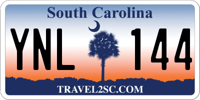 SC license plate YNL144