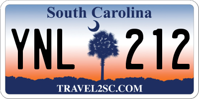 SC license plate YNL212