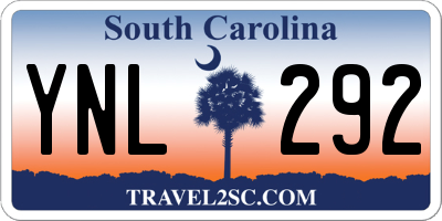 SC license plate YNL292
