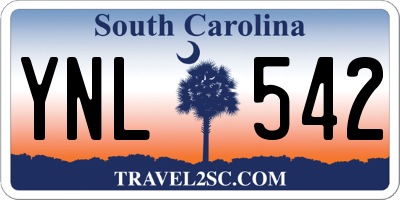 SC license plate YNL542