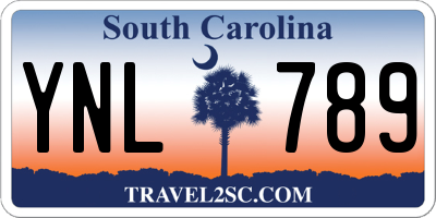 SC license plate YNL789