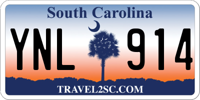 SC license plate YNL914