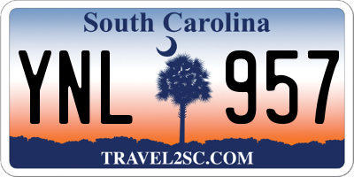 SC license plate YNL957
