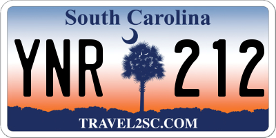 SC license plate YNR212