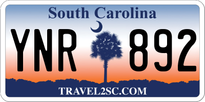 SC license plate YNR892