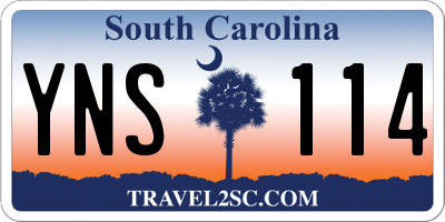 SC license plate YNS114