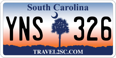 SC license plate YNS326