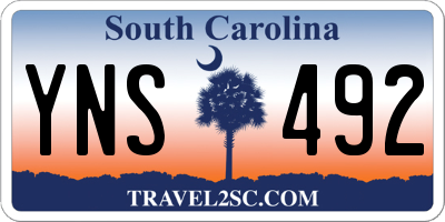 SC license plate YNS492