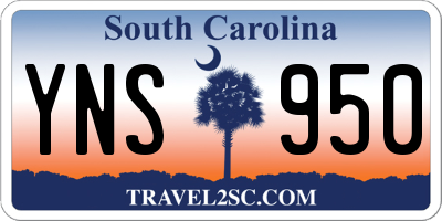 SC license plate YNS950