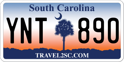 SC license plate YNT890