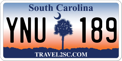 SC license plate YNU189