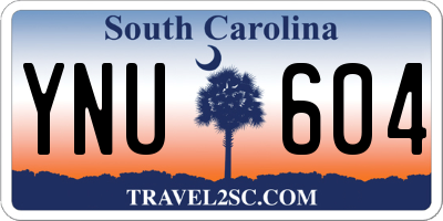 SC license plate YNU604