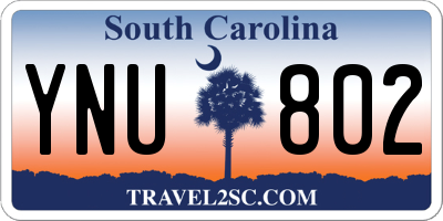 SC license plate YNU802