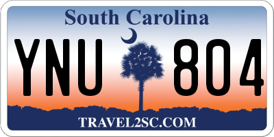 SC license plate YNU804