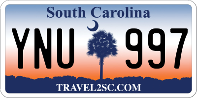 SC license plate YNU997