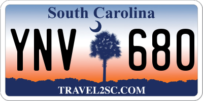 SC license plate YNV680