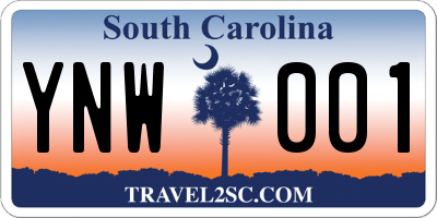 SC license plate YNW001