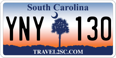 SC license plate YNY130