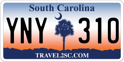 SC license plate YNY310