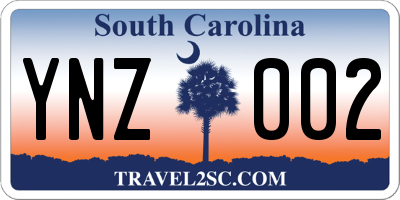 SC license plate YNZ002