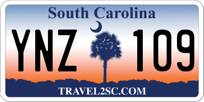 SC license plate YNZ109