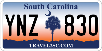 SC license plate YNZ830