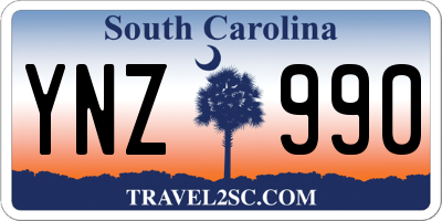 SC license plate YNZ990