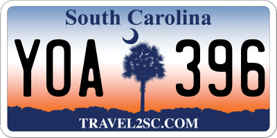 SC license plate YOA396