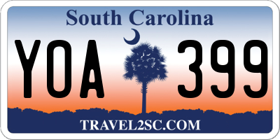 SC license plate YOA399