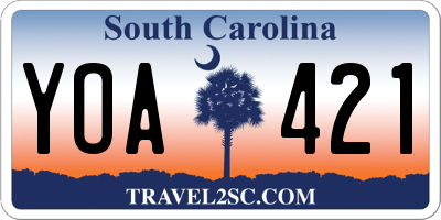 SC license plate YOA421