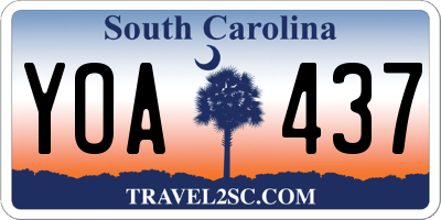 SC license plate YOA437