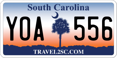 SC license plate YOA556