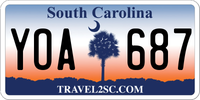 SC license plate YOA687