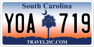 SC license plate YOA719