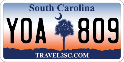 SC license plate YOA809