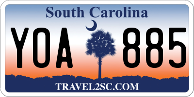 SC license plate YOA885