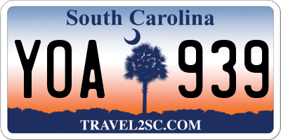SC license plate YOA939
