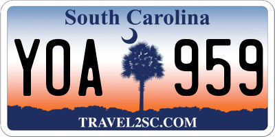 SC license plate YOA959