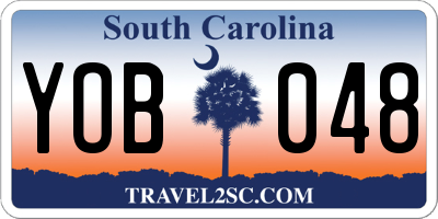 SC license plate YOB048
