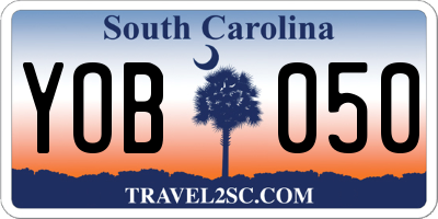 SC license plate YOB050