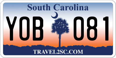 SC license plate YOB081