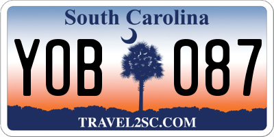 SC license plate YOB087