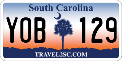 SC license plate YOB129