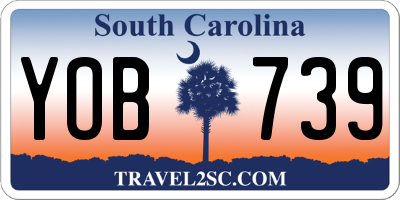 SC license plate YOB739