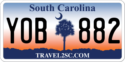 SC license plate YOB882