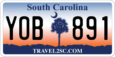 SC license plate YOB891
