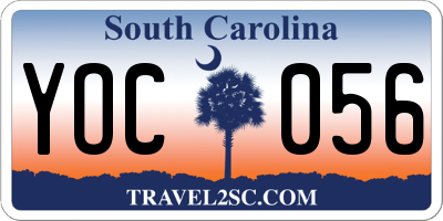 SC license plate YOC056