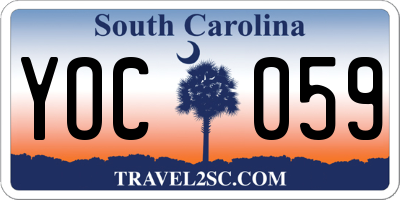 SC license plate YOC059