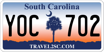 SC license plate YOC702